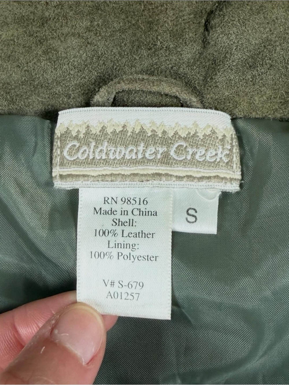 Vintage Coldwater Creek Green Suede Leather Button Front Jacket Women’s S‎ Y2K - Picture 9 of 9